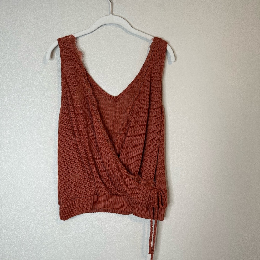 Rust Open Lace Back Tank